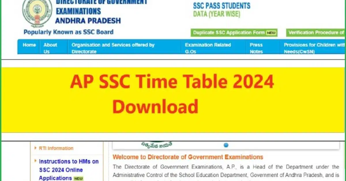 AP SSC Time Table 2024